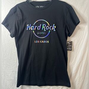 Hard Rock Hotel Los Cabos Holographic Logo Tee XL NWT Embossed Graphic